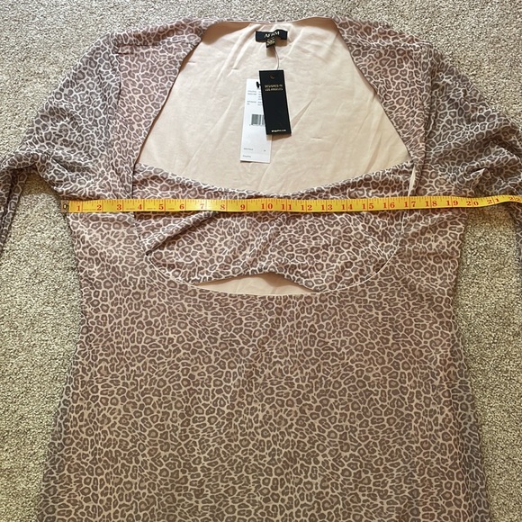 AFRM Leopard Print Kellen Cutout Midi Dress, sz 2X - Picture 3 of 14